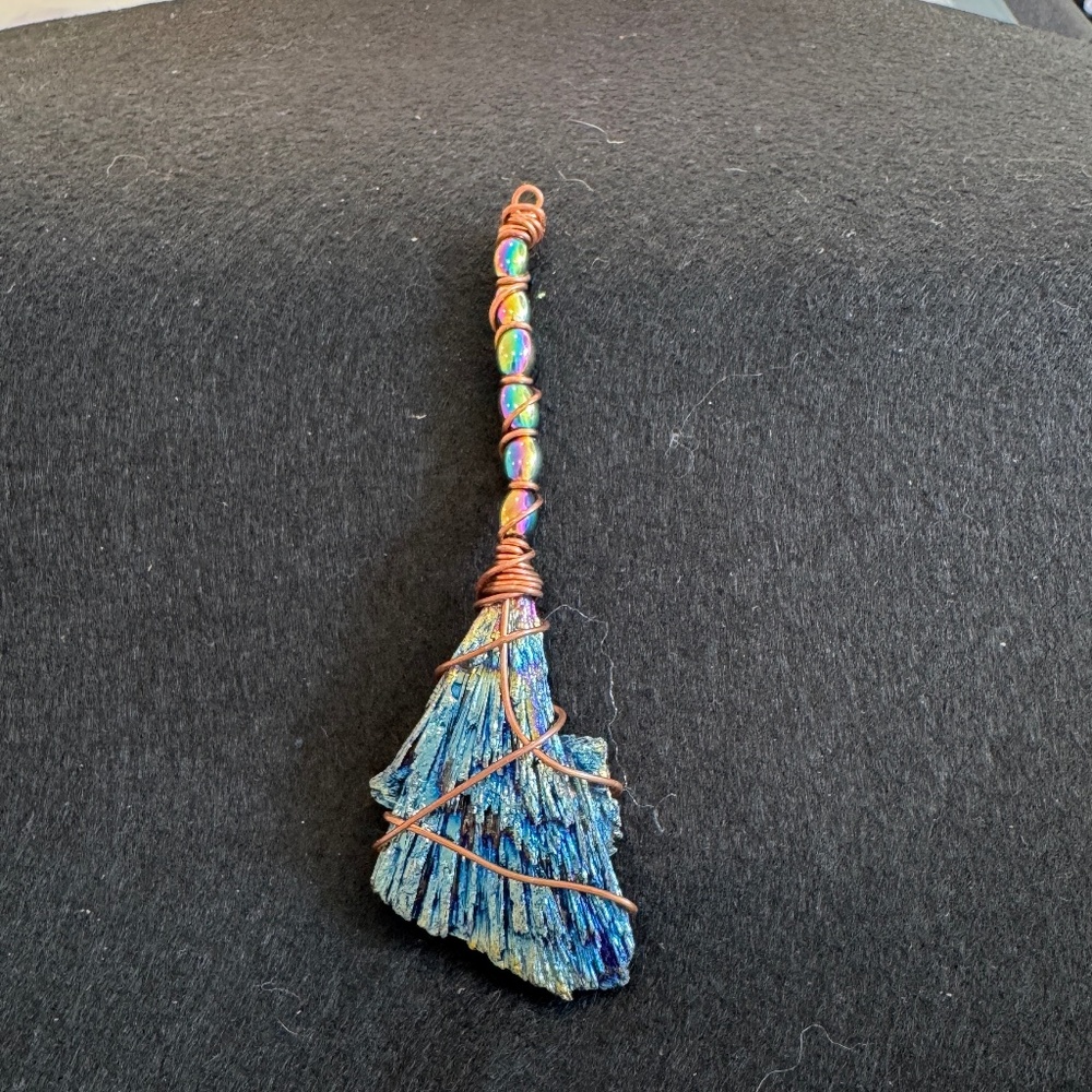 Titanium Aura Kyanite Witch Broom - 2